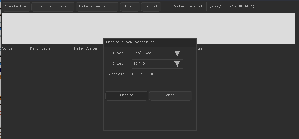 Create button
